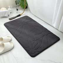 Feiyue - Tapis de bain matelassé brodé en mousse à mémoire de forme ultra douce avec super absorption d'eau et support en pvc antidérapant, parfait