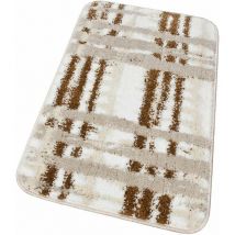 Emmevi Mv S.p.a. - Tapis de Bain Moderne Doux Antidérapant Tapis de Douche Lavable Absorbant Strié Beige - 50x80 cm