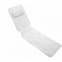 Tapis de Bain Support Complet du Corps avec Oreiller de Bain, Coussin de Baignoire 3D Air Mesh de Spa, avec Ventouses Antidérapantes (125CM 36CM)