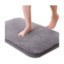 Trimec - Tapis de bain, tapis de bain absorbant et antidérapant, tapis de bain doux et respectueux de la peau, tapis de bain lavable, 50x80 cm, (gris)