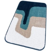 Emmevi Mv S.p.a. - Tapis de Bain Tapis De Chevet Cheveux Lisses Doux Absorbant Antidérapant Lavable Bleu - 50x80 Cm