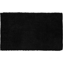 Tapis de bain en polycoton uni noir 50x80cm