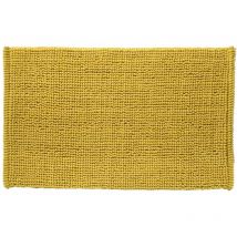 Tapis de bain en polycoton uni jaune 50x80cm