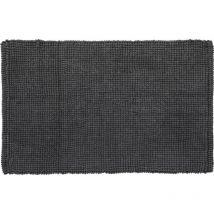 Tapis de bain en polycoton uni anthracite 50x80cm