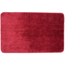 Tapis de bain uni en polyester bordeau 50x80cm