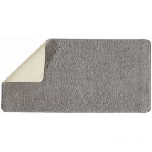 Tapis de bain uni en polyester gris 60x120cm