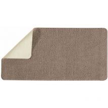 Tapis de bain uni en polyester taupe 60x120cm