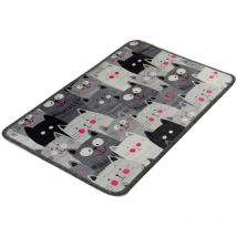 Tapis de bain Wellhome multicolore style chat rougissant - 40X60 cm - Multicolore