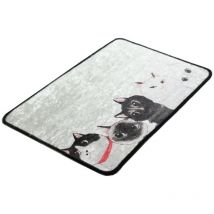 Tapis de bain Wellhome multicolore avec 5 chats - 40x60 cm - Multicolore