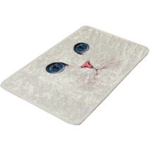 Tapis de bain Wellhome multicolore visage de chat - 40X60 cm - Multicolore