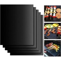 Tapis de barbecue 5 pièces tapis de barbecue 50x40 cm tapis de barbecue réutilisable antiadhésif, outils de barbecue