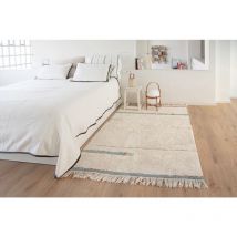 Lorena Canals - Tapis de chambre enfant en coton fait main lavable en machine Lanes Bleu 140x200