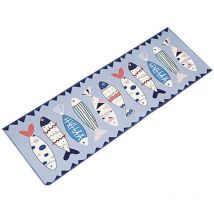 Tapis de couloir antidérapant à motifs de poissons de dessin animé moderne, tapis de cuisine, tapis de couloir, tapis de sol rectangulaire pour la