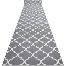 Rugsx - tapis de couloir antidérapant trèfle marocain 133 cm gris trellis 30352 grey 133x1300 cm