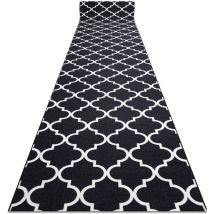 Rugsx - tapis de couloir antidérapant trèfle marocain 133 cm noir trellis 30350 black 133x380 cm