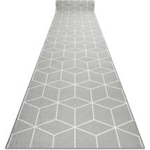 Rugsx - tapis de couloir antidérapant cube la gomme gris 110 cm grey 110x950 cm