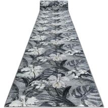 Rugsx - tapis de couloir antidérapant monstera Feuilles la gomme gris 67 cm grey 67x890 cm