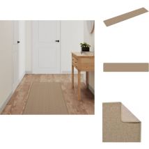 Tapis de couloir aspect sisal sable 50x250 cm - Tapis De Couloir - Tapis Entrée - Tapis Sisal - Tapis Brun - Tapis Décoratif