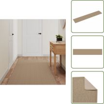 Tapis de couloir aspect sisal sable 80x400 cm - Tapis De Couloir - Tapis Entrée - Tapis Sisal - Tapis Brun - Tapis Décoratif