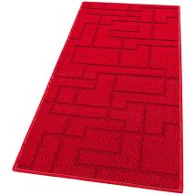 Emmevi Mv S.p.a. - Tapis de Cuisine 3D Design Géométrique Moderne Absorbant Antidérapant Couleur Unie Bordeaux - 50x240 Cm