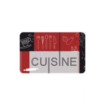 Id Mat - Decor de cuisine cuisine rouge noir 50x80 cm - idmat