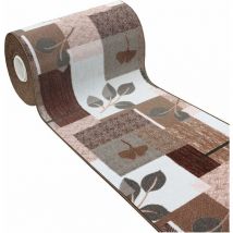 Emmevi Mv S.p.a. - Tapis de Cuisine Antidérapant Moderne Polyvalent Chambre Couloir Fantaisie Feuilles Marron - 57x280 cm