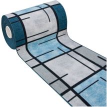 Emmevi Mv S.p.a. - Tapis de Cuisine Bordé Antidérapant Lavable Marbré Couleurs Vives Bleu - 57x140 Cm