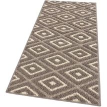 Emmevi Mv S.p.a. - Tapis de Cuisine Doux Bordé Moderne Coureur Antidérapant Losanges 3D Beige - 50X40 Cm