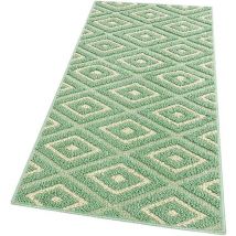 Emmevi Mv S.p.a. - Tapis de Cuisine Doux Bordé Moderne Coureur Antidérapant Losanges 3D Vert - 50X190 Cm