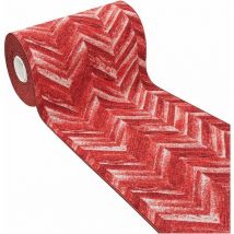 Tapis de Cuisine Effet Parquet Tissage Plat Antidérapant Couloir Salle de Bain Bordeaux - 50x80 cm