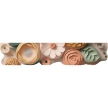 Tapis de Cuisine en PVC Façonné Antidérapante Colorée Moderne Impression Numérique Le Forme Fleurs - 50X240 cm