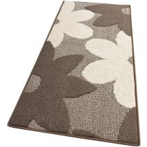 Emmevi Mv S.p.a. - Tapis de Cuisine Fleurs 3D Doux Bordé Moderne Coureur Antidérapant Beige - 50x90 cm