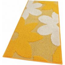 Emmevi Mv S.p.a. - Tapis de Cuisine Fleurs 3D Doux Bordé Moderne Coureur Antidérapant Jaune - 50x90 cm