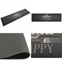 Tapis de cuisine lavable impression cuisine noir 45x150 cm - Tapis De Cuisine - Tapis Absorbant - Tapis Antidérapant - Tapis Moderne - Tapis