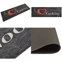 Tapis de cuisine lavable impression cuisine noir 60x180 cm - Tapis De Cuisine - Tapis Absorbant - Tapis Décoratif - Tapis Moderne - Tapis