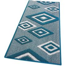 Emmevi Mv S.p.a. - Tapis de Cuisine Losanges 3D Doux Bordé Moderne Coureur Antidérapant Blue - 50x90 Cm