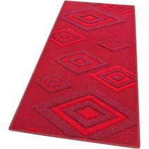 Emmevi Mv S.p.a. - Tapis de Cuisine Losanges 3D Doux Bordé Moderne Coureur Antidérapant Bordeaux - 57x270 Cm