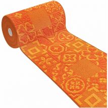 Emmevi Mv S.p.a. - Tapis de Cuisine Moderne Coureur Bordé Absorbant Antidérapant Lavable Maiolique 3D Orange - 50x110 cm