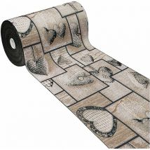 Emmevi Mv S.p.a. - Tapis de Cuisine Tissu Gobelin Coureur Lavable Antidérapant Shabby Chic Coeurs Noir - 54x140 cm