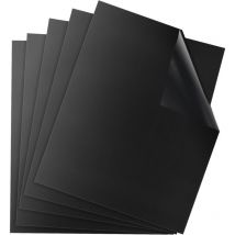 Tapis de Cuisson Barbecue, Feuilles de bbq 50x40 cm, Set de 5 Grille bbq Mats, Papier Barbecue ​Anti-Adhérent Réutilisable Nettoyable, Extérieur pour
