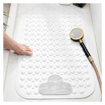 Trimec - Tapis de douche antidérapant avec ventouses et trous d'évacuation, tapis de douche avec coussin de massage, grand tapis de douche pour la