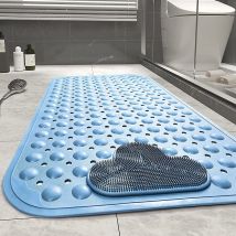 Ersandy - Tapis de douche antidérapant 70 x 40cm Tapis de bain de massage, tapis de bain avec trous de drainage et ventouses - Bleu