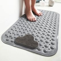 Csparkv - 40x70cm-Tapis de douche antidérapant avec ventouse et trous de drainage, tapis de douche avec coussin de massage