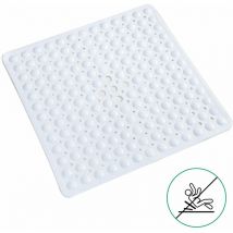 Tapis de douche carrés Tapis de bain antidérapants anti-moisissures Tapis de salle de bain lavable en machine avec ventouse, tapis de douche pour