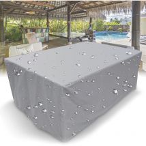 Tapis de jardin, 210D, revêtement de meuble résistant à l'eau avec cordon de serrage pour tapis de jardin, terrasse, argent, 120 x 60 x 90 cm