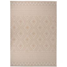 Tapis de jardin, Tapis à tissage plat d'extérieur 120x170 cm Rayures brunes CON899211 design in