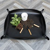Rapanda - Tapis de jardinage imperméable, tapis de rempotage noir 100x100 cm, tapis de plantation en matériau pe, tapis de jardin pliable, tapis de
