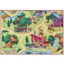 AWE - Tapis de jeu circuit - Candy Town - 140x200 cm - Multicolor