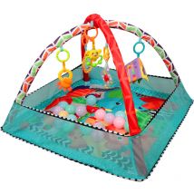 Tapis de jeu de jouet de bebe de support de remise en forme de cloture multifonctionnel 3 en 1 Tapis d'Éveil Tapis de Jeu Bébé avec 18 balles