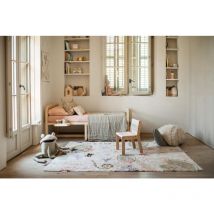 Tapis de jeu enfant lavable en machine Botanic Fantasy Crème 200x300